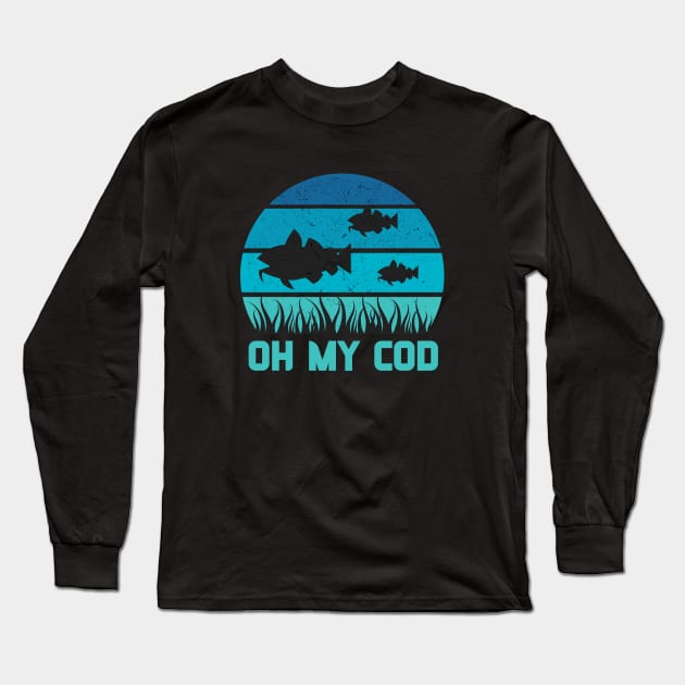 Oh my Cod Funny Fishing Fish Pun Edit Long Sleeve T-Shirt by Ensjodesigns